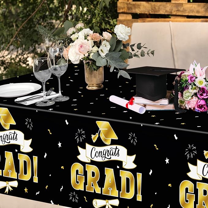 2Pack Graduation Decorations 2026, 108" X 54" Graduation Tablecloth,