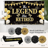 Retirement Party Decorations for Men Black Gold Happy Retirement