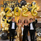 DBKL Black and Gold Balloon Garland Arch Kit, New Years Balloons with