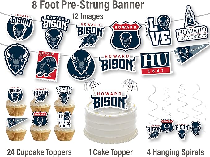Howard University Party Supplies for Football, Birthday Gift, HU