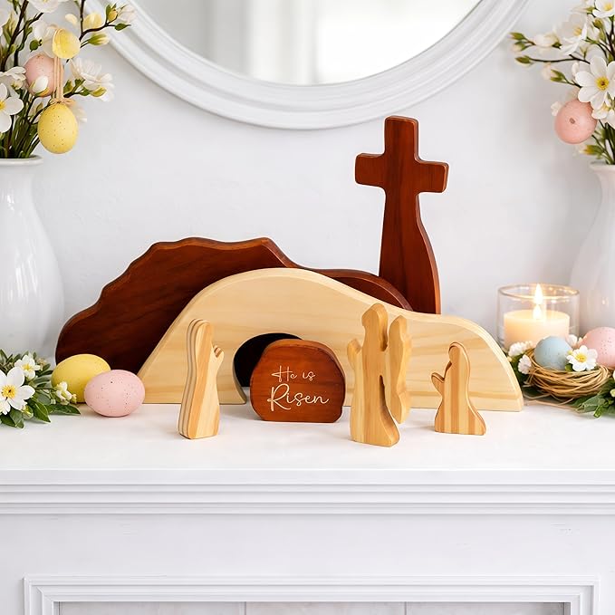 Easter Decorations for Home He Is Risen Decor Empty Tomb