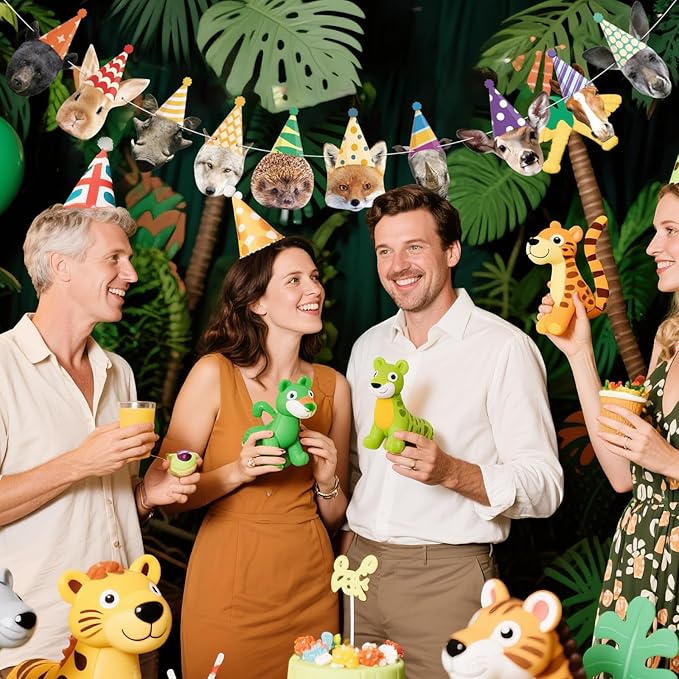 Hooqict Safari Animals Happy Birthday Banner Animal Birthday