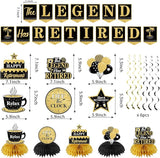 Retirement Party Decorations for Men Black Gold Happy Retirement