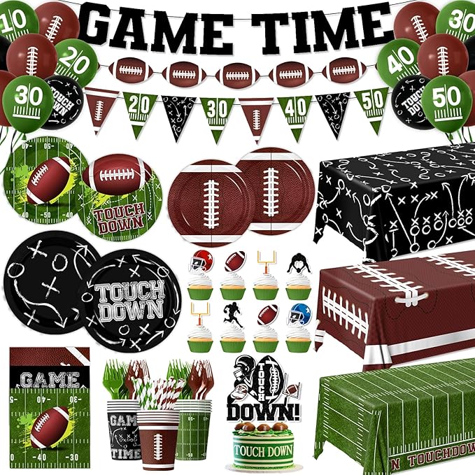 Football Party Supplies Kit Serve 24 Football Party Decorations