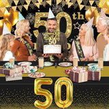 50th Birthday Decorations Men Women with 50th Birthday Banner Black