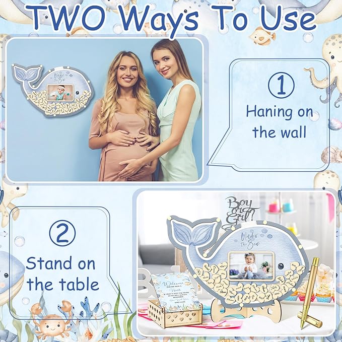 63 Pcs Under the Sea Baby Show Guest Book Alternatives Set Baby