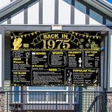 DARUNAXY 51st Birthday Black Gold Party Decoration, Back in 1975