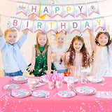 171Pcs Unicorn Birthday Party Supplies with Plates Cups Napkins