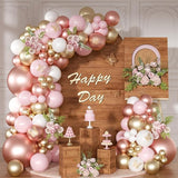 Rose Gold Pink Balloon Arch Kit 163 Pcs rose gold Balloon Garland