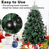 Black Set of XL (4.0") 4PCS Christmas Balls - Christmas Tree