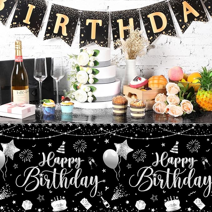 Tudomro 1 Pcs Happy Birthday Tablecloths Happy Birthday Party