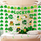 30 Pcs St Patrick's Day Decorations Set Hanging Swirls Green