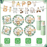 403 Pcs Safari Birthday Decorations for 50 Jungle Animal Birthday