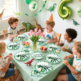 96 Pcs Dinosaur 6th Birthday Decorations Dino Plates and Napkins 6