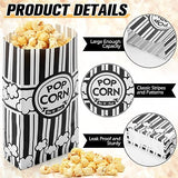 200 Pcs Paper Popcorn Bags Bulk 2 oz Large Flat Bottom Boxes Red and