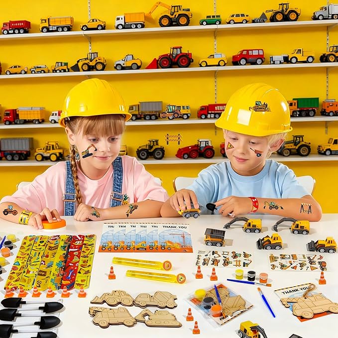 132pcs Construction Party Favors Birthday Party Decorations Supplies