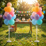 Tosuced Balloon Column Stand Kit,2 Sets of Assorted Rainbow Balloon