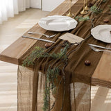 Keketoarrange 3pcs Coffee Gauze Rustic Cheesecloth Table Runner 120