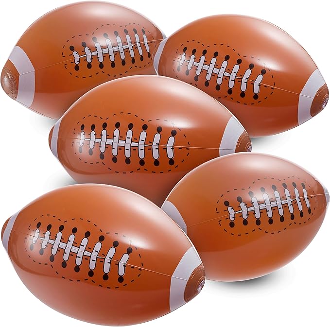 12 Pack 16 Inflatable Footballs for Football Party Decorations &