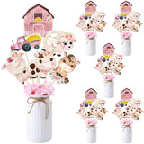 Hotop 30 Pcs Farm Animal Centerpiece Sticks Floral Animals Table