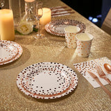 White and Rose Gold Party Supplies - 350 PCS Disposable Dinnerware