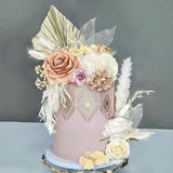 33 PCS Boho Cake Topper Decorations Vintage Artificial Rose Flowers