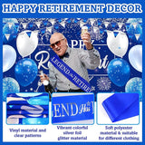 Happy Retirement Party Decorations for Men Women Blue Silver Happys