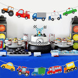 Hooqict Happy Birthday Banner Transportation Birthday Decorations Car