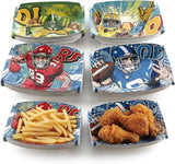 60 PCS Football Party Supplies Paper Food Trays Comic Style Football