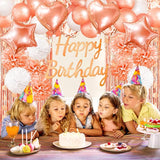Rose Gold Birthday Party Decorations Happy Birthday Banner Rose