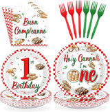96Pcs Cannoli 1st Birthday Decorations Holy Cannoli I'm One Plates