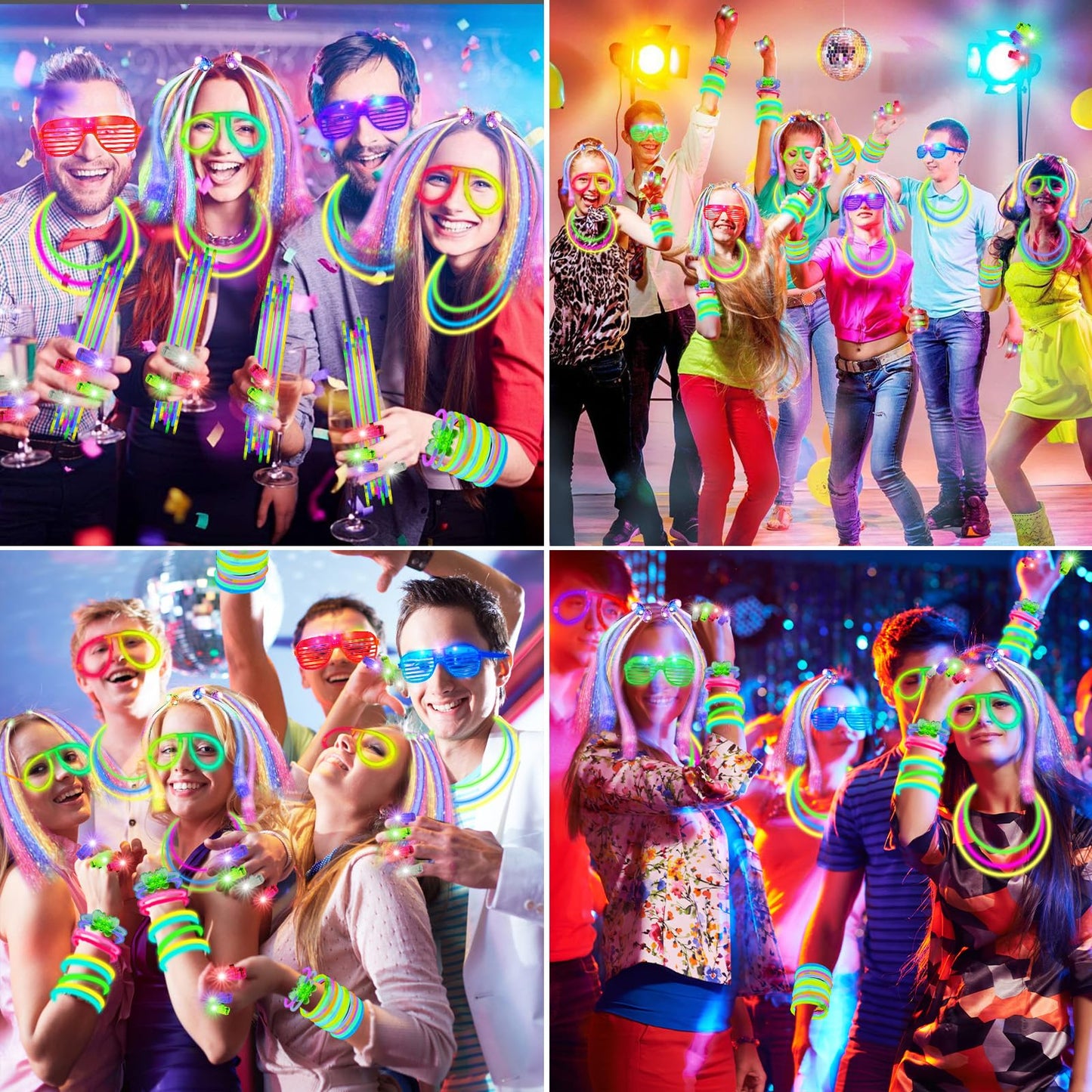 OLUPP Glow in the Dark Party Supplies, 264 PCS Light Up Party Favors