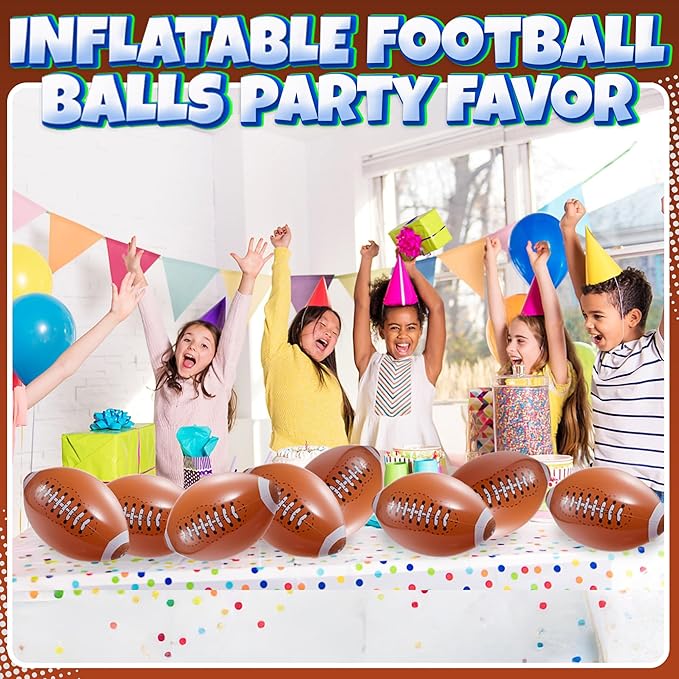 12 Pack 16 Inflatable Footballs for Football Party Decorations &