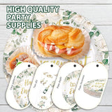 96Pcs Happy Engagement Party Decorations Watercolor Eucalyptus