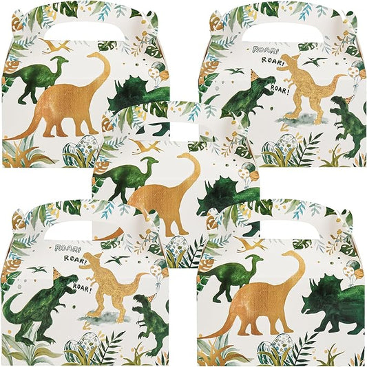 DjinnGlory 36 Pack Dinosaur ROAR Treat Boxes Gable Boxes Party Favor