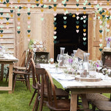 Sage-Green Mint Pink-Gold Love-Heart Garland - 52Ft Rustic Wedding