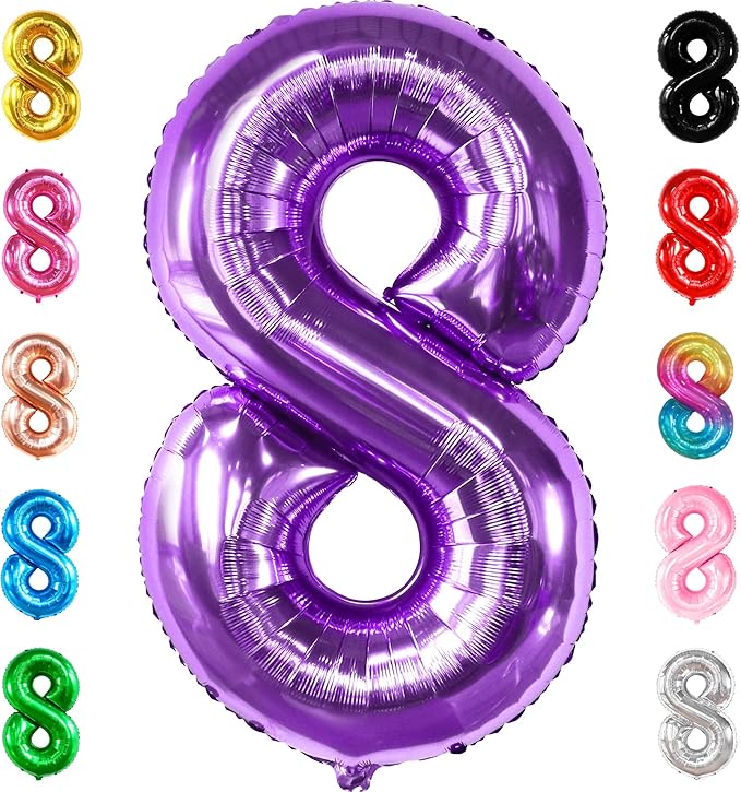 KatchOn, Giant Purple 8 Balloon Number - 40 Inch | Number 8 Balloon