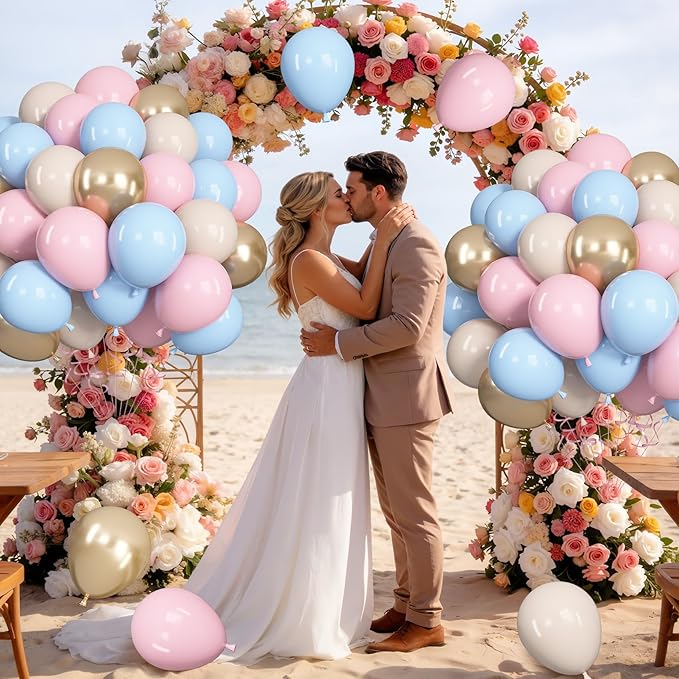 Ouddy Life 71pcs Gender Reveal Balloons Set 12 inch Pastel Pink Blue