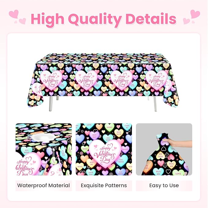Valentines Day Party Decorations Black Happy Valentine's Day Plates