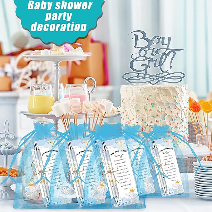145 Pieces Baby Shower Favors for Guest Blue Elephant Ballpoint Pens
