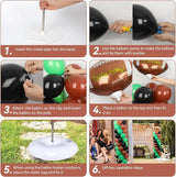 2 Sets Football Party Balloon Column Stand Kit With 102 Rugby Foil