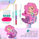 Foldable Mermaid Piñata Pull String Mermaid Birthday Party