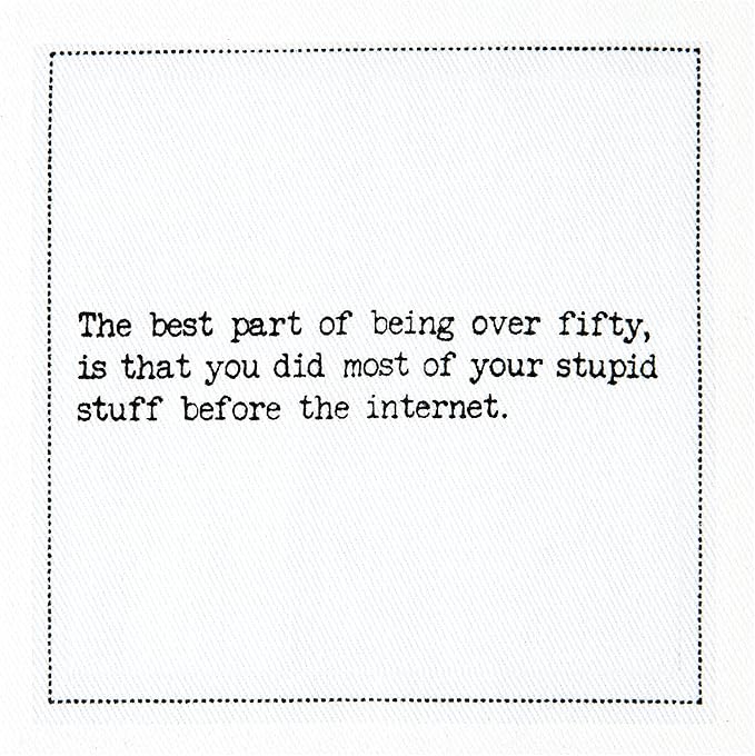 Five Star Funny 50th Birthday Quotes | White Cotton Cocktail Napkins
