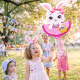 Easter Bunny Piñata Pink Easter Rabbit Piñata with Blindfold and