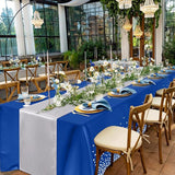 Breling 24 Packs Navy Blue and Silver Disposable Plastic Tablecloths