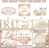 200 Pcs Floral Baby Shower Paper Plates Napkins Cups Baby Shower