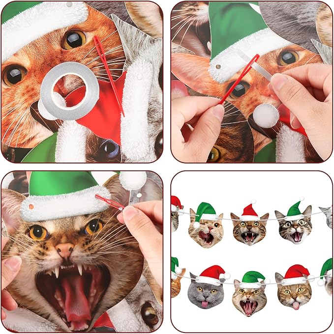 Christmas Cat Garlands Cat Birthday Banner Party Decoration Cats