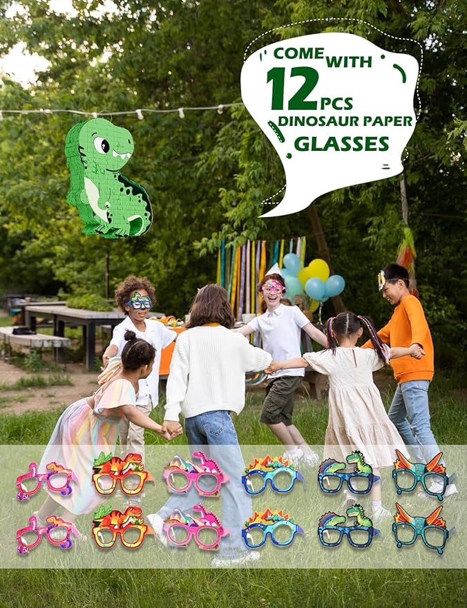 Dinosaur Piñata for Boys Piñata de Dinosaurio para niños with 12pcs