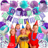 Mermaid Birthday Decorations for Girls Women 29pcs Party Supplies