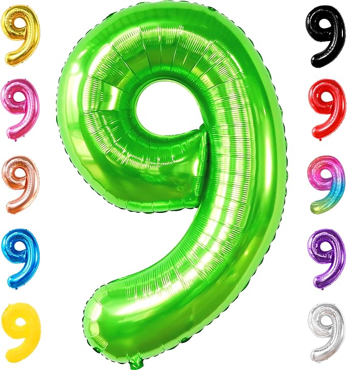 KatchOn, Giant Light Green Number 9 Balloon - 40 Inch | Foil 9